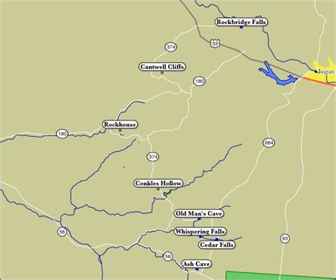 Map of Hocking Hills State Park