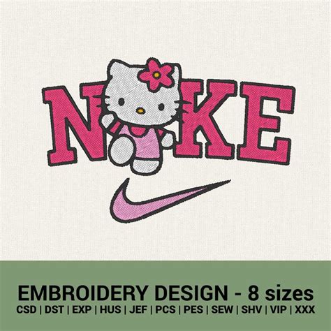 Nike Hello Kitty logo machine embroidery design files download