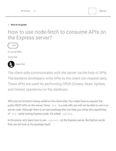 How to use node-fetch to consume APIs on the Express server - Full ...