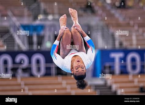 July 27, 2021: Melanie De Jesus Dos Santos of France {during women's Artistic Gymnastics team ...