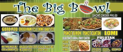 Menu at The Big Bowl restaurant, Hagonoy