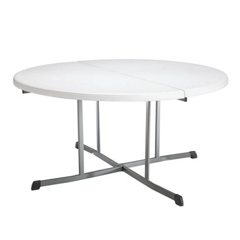 Lifetime White Granite Round Folding Table-25402 - The Home Depot