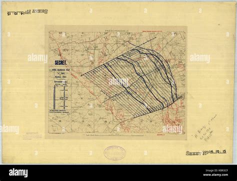 First Battle of Passchendaele barrage map (original Stock Photo - Alamy