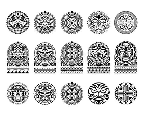 Set of Tattoo Sketch Maori Style. Round and for Shoulder Stock Vector ...