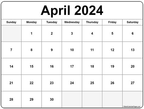 Printable April 2024 Calendar Big Dates Gambaran - 2024 Calendar Printable