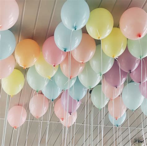 50 Ceiling Pastel Colour Helium Balloons