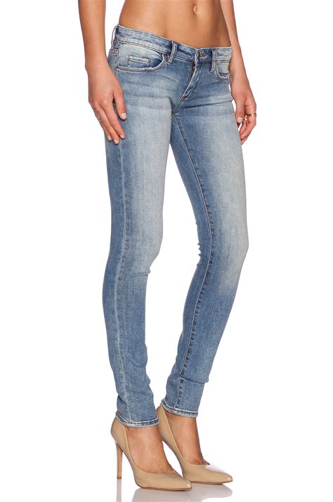 Blank Skinny Low-Rise Stretch-Denim Jeans in Blue - Lyst