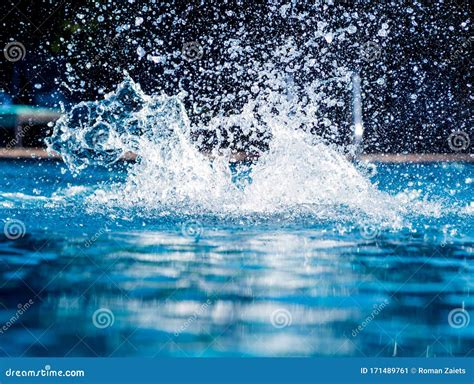 Abstract Splash of Water on a Swimming Pool Stock Image - Image of ...