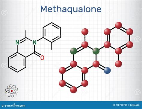 Methaqualone Molecule. it is Sedative, Hypnotic Drug, Used To Treat Insomnia. Skeletal Chemical ...