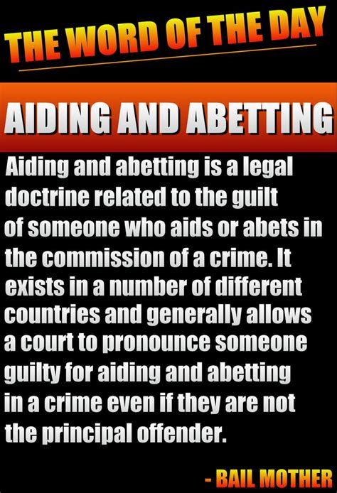 Aiding and Abetting | Word of the day, New words, Words