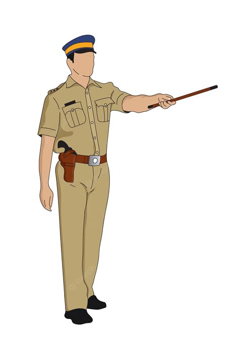 Premium Vector | Indian Police officer in uniform.