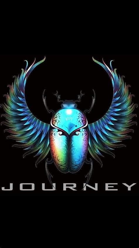 Journey Rock Band Logo with Colorful Wings and Owl's Head