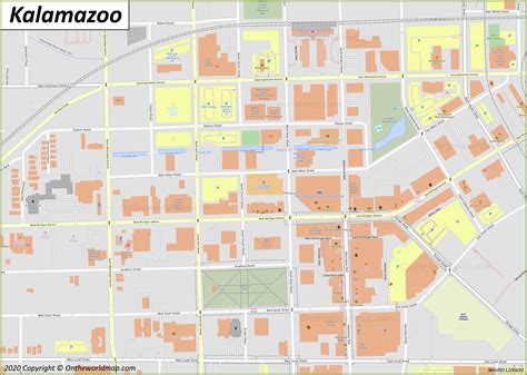 Kalamazoo Downtown Map - Ontheworldmap.com