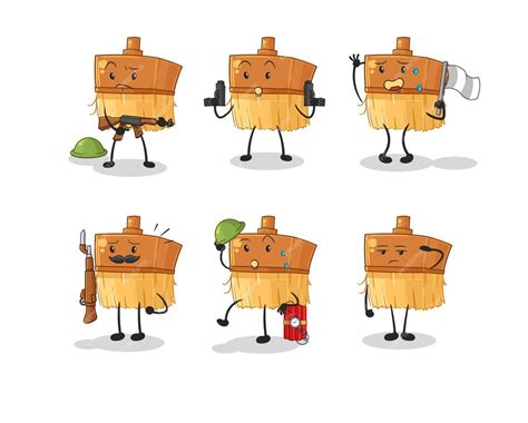 Premium Vector | Paintbrush troops character cartoon mascot vector