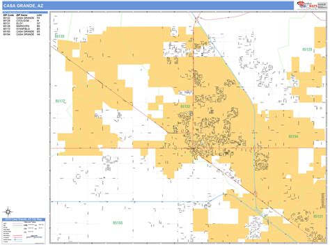 Casa Grande Arizona Wall Map (Basic Style) by MarketMAPS