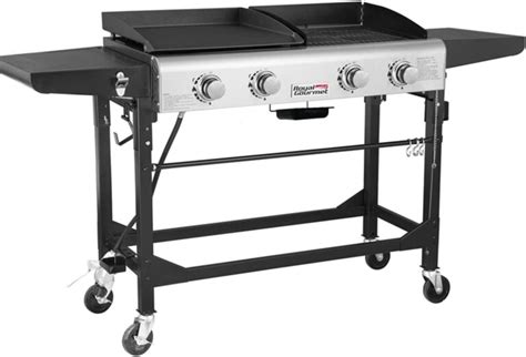 GD401 Portable Propane Gas Grill and Griddle Combo,4-Burner,Griddle ...