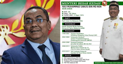 Sanusi Md Nor - Biodata MB Kedah, Pencapaian & Sumbangan