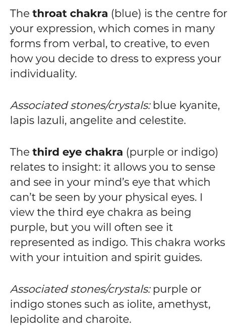 Pin by Brittney on Chakras | Stones and crystals, Throat chakra, Third eye chakra