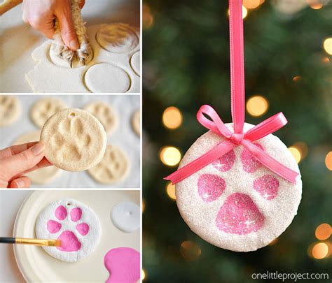 Paw Print Salt Dough Ornaments - One Little Project