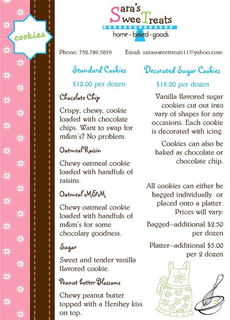 Sara's Sweet Treats: New Menu's