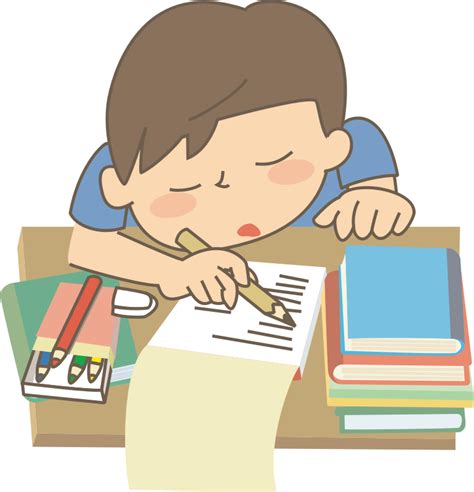 Boy doing homework - Openclipart