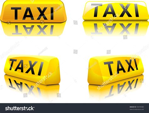 New York Taxi Sign Different Angles Stock Vector (Royalty Free) 59476585