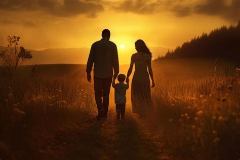 Silhouette family walking outdoors sunset. | Free Photo - rawpixel