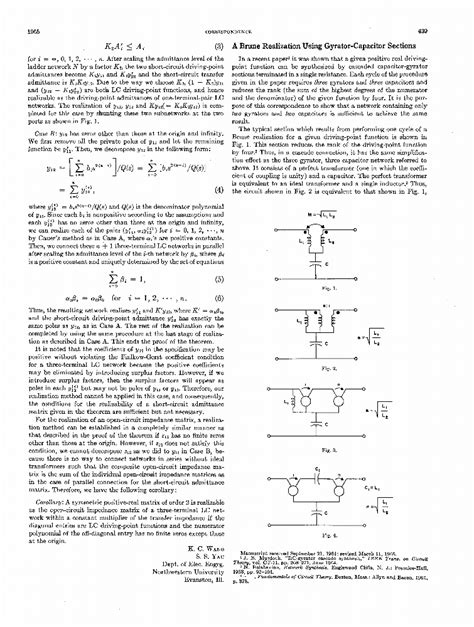 A brune realization using gyrator-capacitor sections | IEEE Journals & Magazine | IEEE Xplore