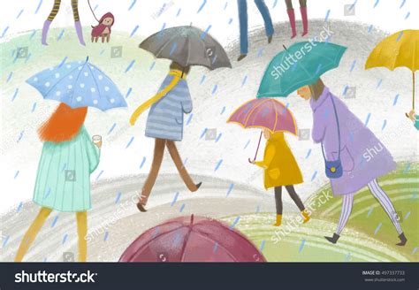 Hand Drawn Illustration Rainy Weather Illustration Stock Illustration 497337733 | Shutterstock