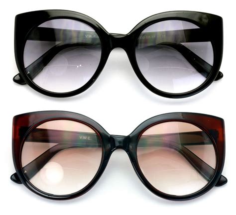 V.W.E. 2 Pairs Women Bifocal Reading Sunglasses Reader Glasses Round Cateye Vintage - Lightly ...