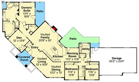 Spacious One-Story House Plan for a Corner Lot - 72968DA | Architectural Designs - House Plans