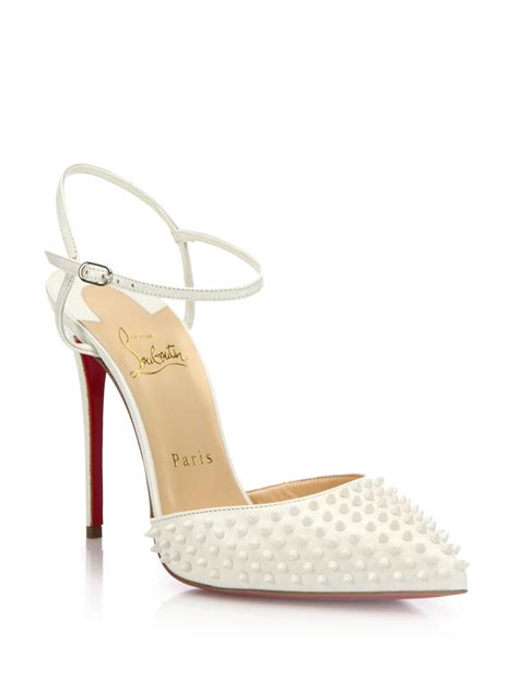 Christian Louboutin Baila Spiked Patent Leather Ankle-strap Pumps in ...