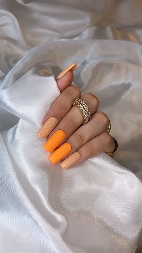 Pastel Orange Nails