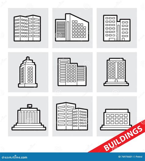 Vector Buildings stock vector. Illustration of design - 76976601