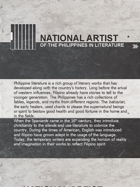 National Artist of The Phlippines in Literature | PDF | Philippines