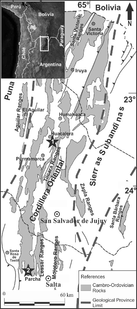 General location of the studied area (upper left), map of the ...