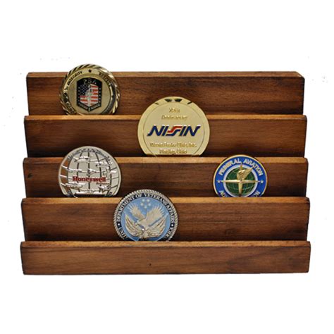 Wooden Challenge Coin Display | Large | LogoTags