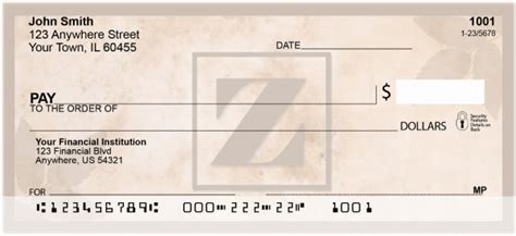 Simplistic Monogram 'Z' Personal Checks