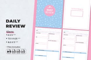 Daily Review | Planner Template Graphic by JUNDI · Creative Fabrica