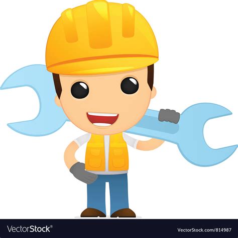 Funny cartoon builder Royalty Free Vector Image