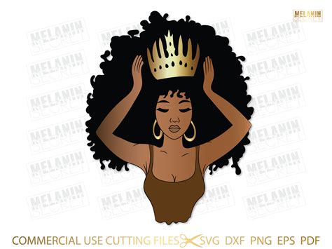 Black Woman With Crown Svg Afro Queen Svg Melanin Afro Woman Vector | Porn Sex Picture