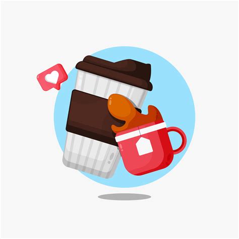 Coffee and tea cartoon icon illustration design 7341352 Vector Art at ...