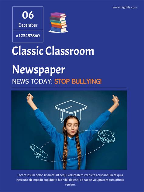 Purple Student Newspaper Template - Word | Google Docs - Highfile