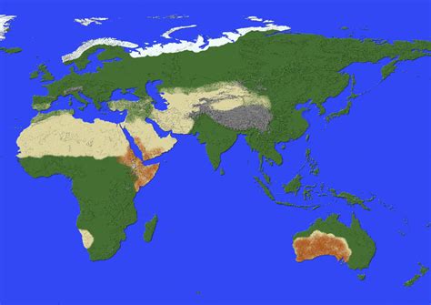 Earth Map -- Eastern Hemisphere -=- Minecraft Project