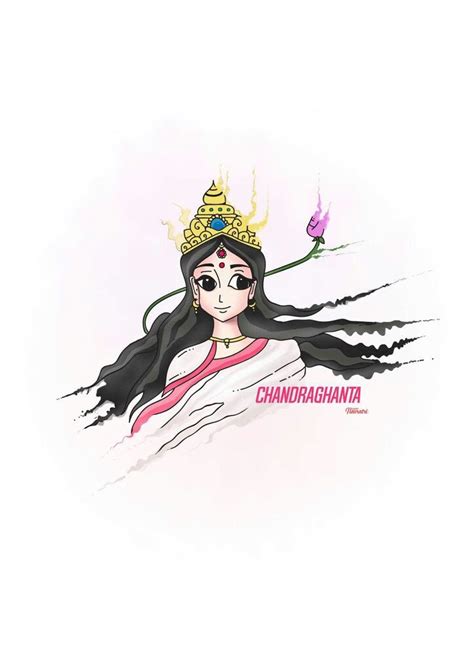 Maa chandraghanta illustration | Navratri devi images, God ...