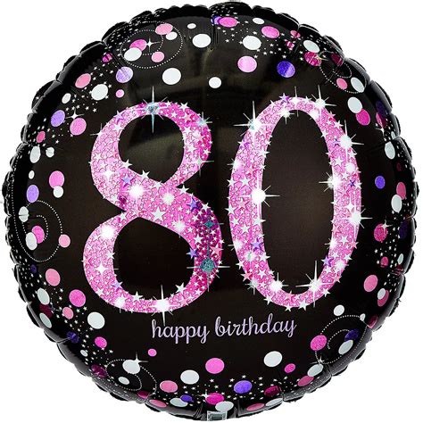 80th Birthday Balloon 18in - Pink Sparkling Celebration | Party City