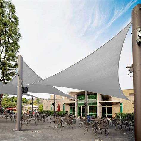 16' x 16' x 16' Gray Triangle Sun Shade Sail Canopy Awning Outdoor Patio Garden Fabric Shelter ...