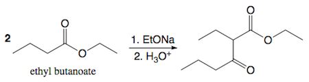 What is the major product in the Claisen condensation of ethyl butanoate in the presence of ...