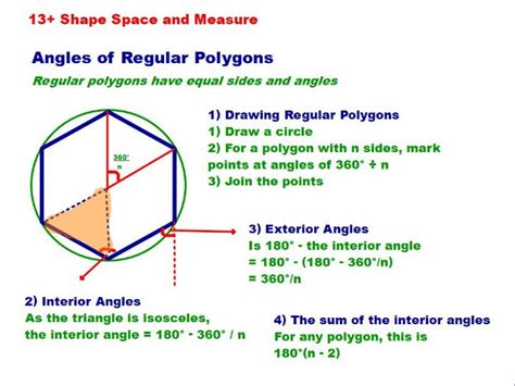 Pentagon Angles - Angles, areas and diagonals of regular polygons / No ...