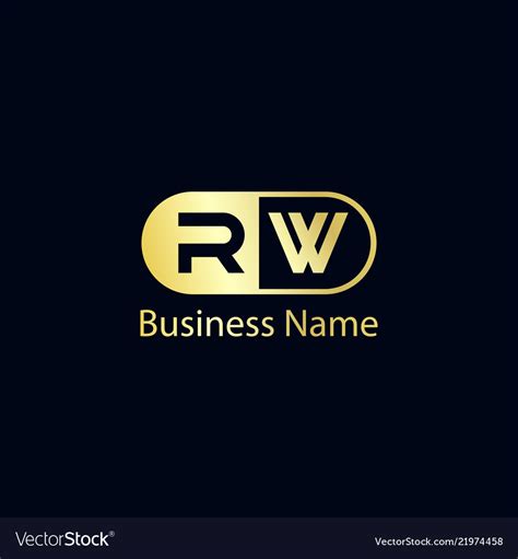 Initial letter rw logo template design Royalty Free Vector